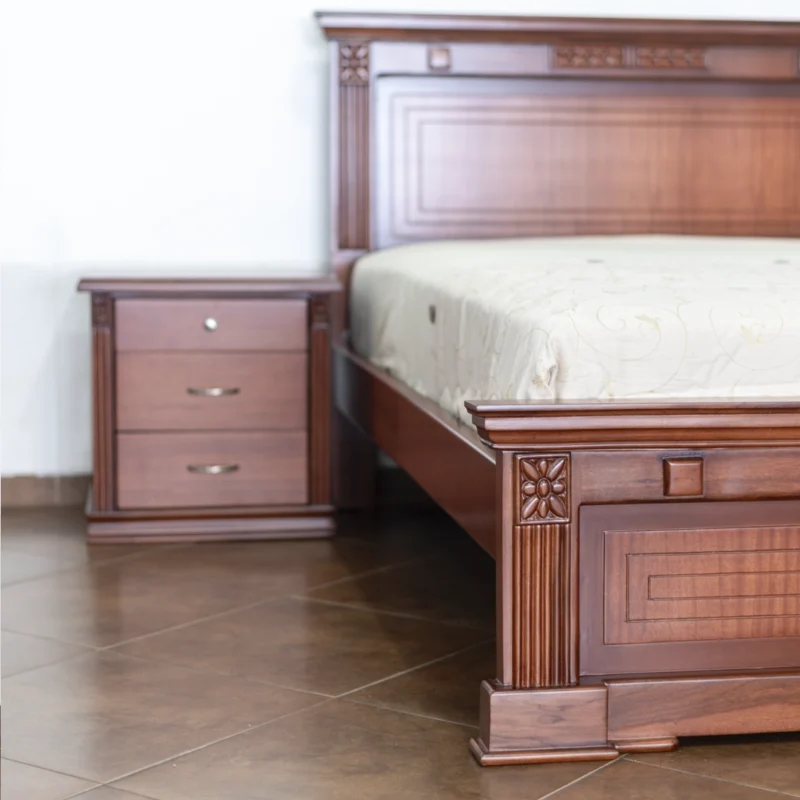 Cama 2 plazas Modelo Olivo - Tradicional de madera Laurel Negro - Imagen 2
