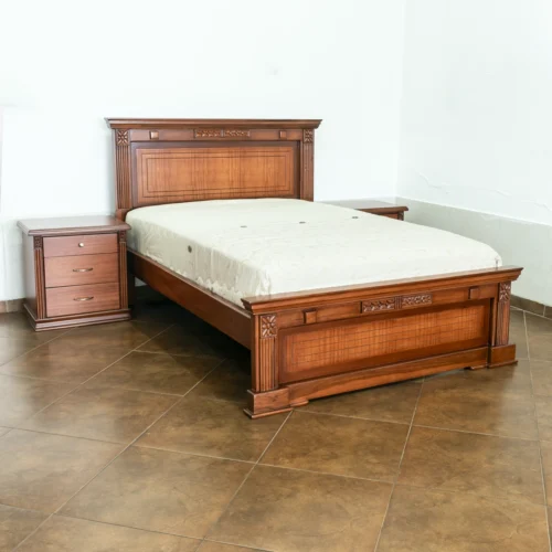 Cama 2 plazas Modelo Olivo - Tradicional de madera Laurel Negro