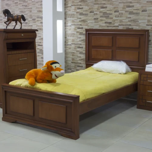 Cama Collins de 1 ½ Plazas – Minimalismo, Resistencia y Estilo Natural