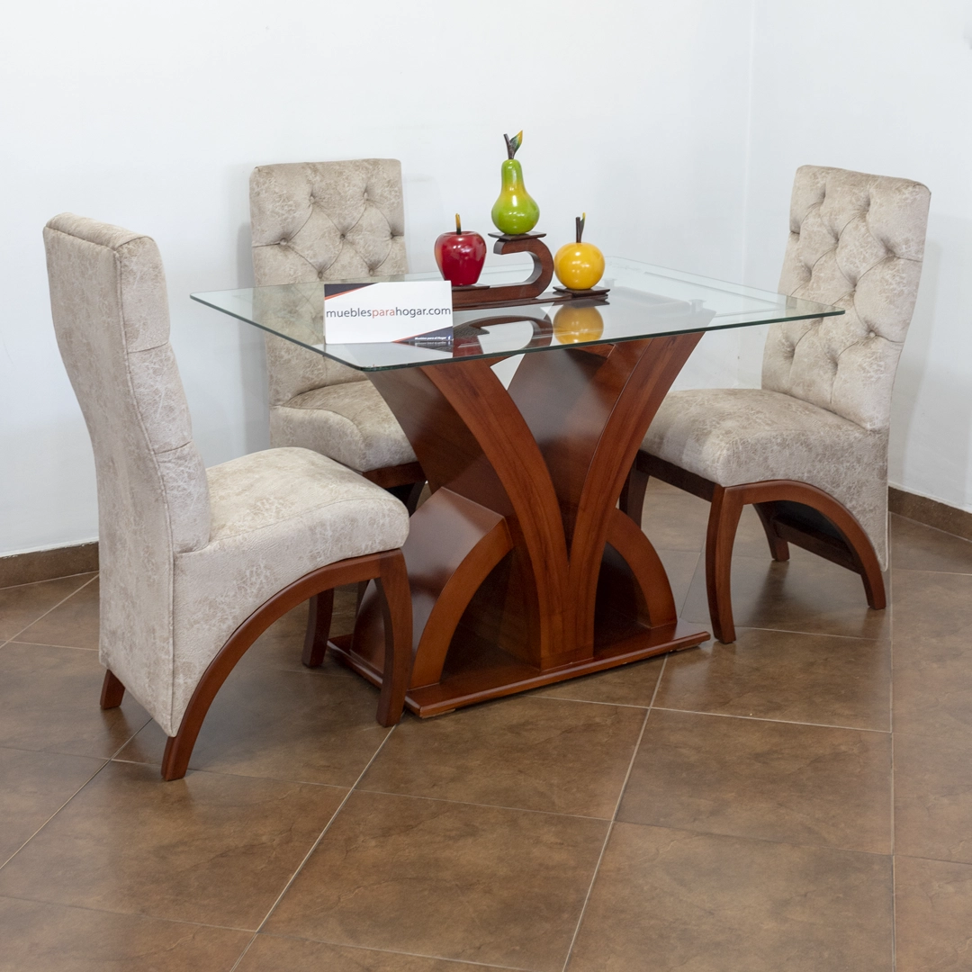 Comedor Capri de 4 Puestos – Estilo Atemporal y Detalle Artesanal - Imagen 2